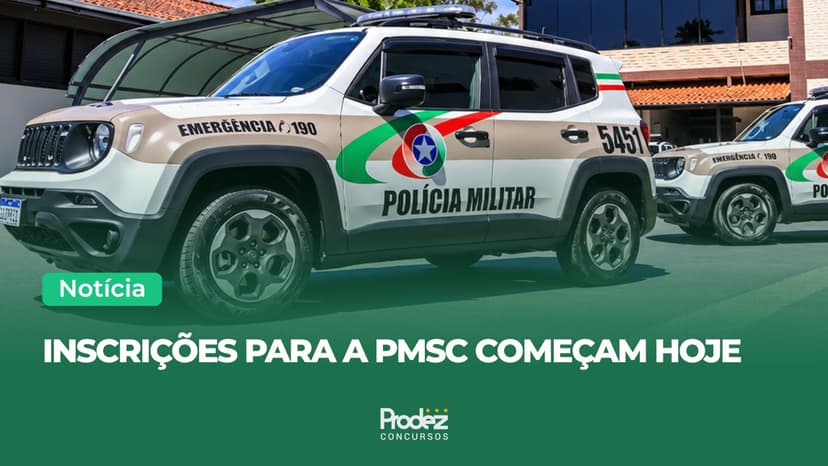 Concurso PMSC 2026: inscrições abertas para 500 vagas de Soldado