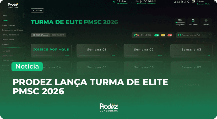 Prodez lança Turma de Elite PMSC 2026